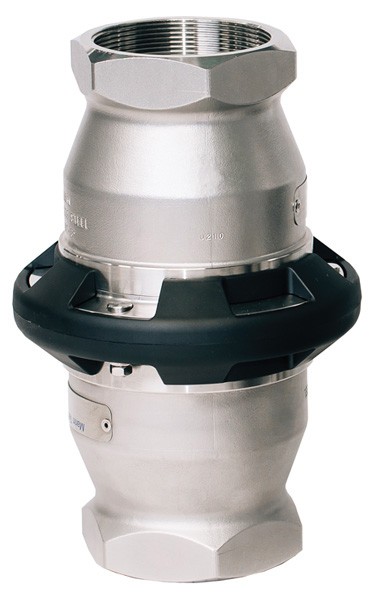 Mann Tek Safety Break-away Coupling Industrial Female NPT, 3316 Stainless Steel, FKM (FPM) seal