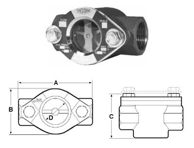 # DIXSF1471-050 - Stainless Steel Sight Flow Indicators - 1/2 in.