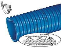 Kuriyama - Ureflex-2 Polyurethane-Lined Abrasion-Resistant PVC Material Handling Hose - 4 in. X 50 ft. - OD: 4.8 in.