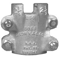 # DIX187 - Boss Clamp - 4-Bolt Type - 4 Gripping Fingers - Plated Iron - Hose ID: 1-1/4 in. - Hose OD: 1-44/64 in. to 1-56/64 in.