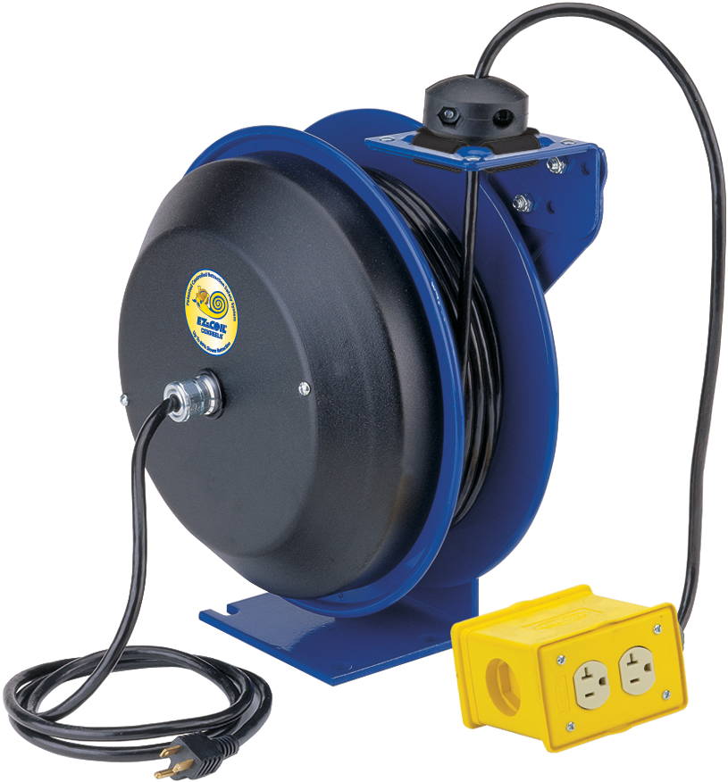 Safety Power Cord Reels - With Duplex G.F.C.I. Metal Industrial Recep Accessory
