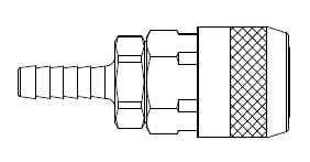 # 210-3703 - 210 Series 1/4 in. - Hose Stem (Require Hose Clamps) - Automatic Socket - Brass Body / Steel Sleeve - 3/8 in.