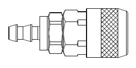 # 210-1713 - 210 Series 1/4 in. - Push-On Hose Stem - Automatic Socket - Brass Body / Steel Sleeve - 3/8 in.