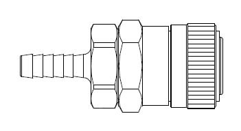 # 2R4804 - 2FRL Series 3/8 in. - Hose Stem (Require Hose Clamps) - Automatic Socket - 3/8 in.
