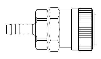 # 3R5905 - 3FRL Series 1/2 in. - Hose Stem (Require Hose Clamps) - Automatic Socket - 3/4 in.