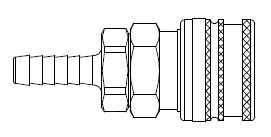A70 Series 1/4 in. - Hose Stem (Require Hose Clamps) - Manual Socket