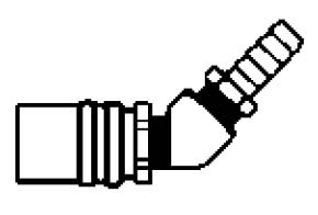 FS226VP - 1/4 in. - FJT Series - One Way (Valved) - Push-On Stem - Socket - 45 Degree Hose Stem - 3/8 in.