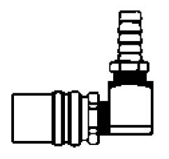 FS318 - 3/8 in. - FJT Series - Straight-Thru - Hose Stem - Socket - 90 Degree Hose Stem - 1/2 in.
