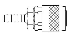 # TF3703 - TF3 Series 1/4 in. - Hose Stem (Require Hose Clamps) - Automatic Socket - 3/8 in.