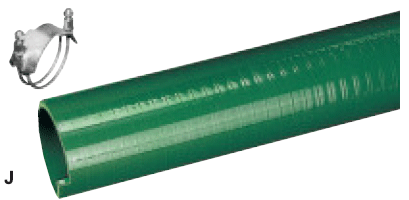Kuriyama - J Standard Duty PVC General Purpose Suction and Transfer Hose - 4 in. X 100 ft. - OD: 5.58 in.