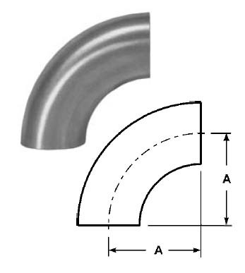 # SANB2WCL-R150P - 90 Degree Buttweld Elbows, Polished - 316L Stainless Steel - 1-1/2 in.