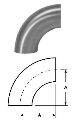 # SANB2WCL-G400U - 90 Degree Unpolished Weld Elbows - 304 Stainless Steel - 4 in.