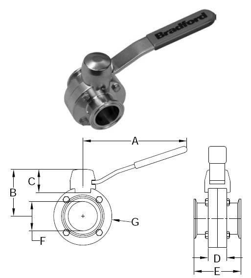 # SANB5104S400CC-D  -  B5104 Series Butterfly Valves  -  316L Stainless Steel with Silicone Seal  -  4 in.