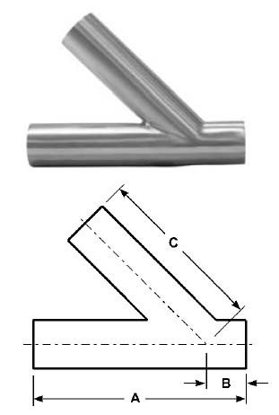 # SANB28WA-R100P - Buttweld Laterals, Polished - 316L Stainless Steel - 1 in.