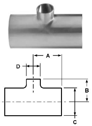# SANB7RWWW-G200150P - Buttweld Reducing Tees - 304 Stainless Steel - 2 in. x 1-1/2 in.