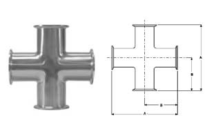 # SANB9MP-R150 - Clamp Crosses - 316L Stainless Steel - 1-1/2 in.
