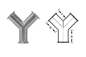 # SANB28BMP-R300 - Clamp True Y - 316L Stainless Steel - 3 in.