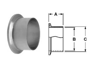 # SANL14AM7-G300 - Long Weld Ferrules - 304 Stainless Steel - 3 in.