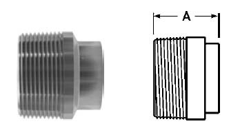# SANB19WB-G150 - Male NPT x Weld Adapters - 304 Stainless Steel - 1-1/2 in.