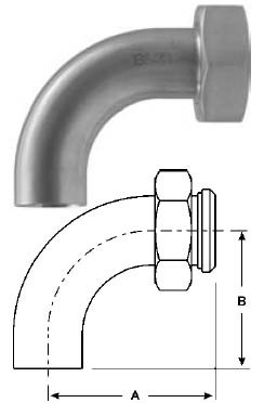 Plain End Bevel Seat with Hex x 90 Degree Buttweld Elbow, Polished