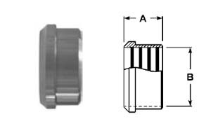 # SAN14R-G150 - Recessless Plain Bevel Seat Ferrules - 304 Stainless Steel - 1-1/2 in.