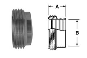 # SAN15R-G200 - Recessless Threaded Bevel Seat Ferrules - 304 Stainless Steel - 2 in.