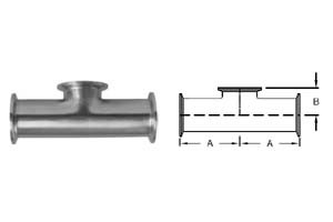 # SANB7MPS-R150 - Short Outlet Clamp Tees - 316L Stainless Steel - 1-1/2 in.