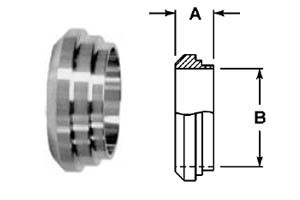 # SAN14PRF-G150 - Short Plain Bevel Seat Ferrules - 304 Stainless Steel - 1-1/2 in.