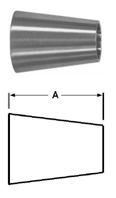 # SANB31W-R400200U - Tube OD Weld Concentric Reducers - 316L Stainless Steel - 4 in. x 2 in.