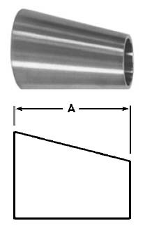 # SANB32W-G200150U - Tube OD Weld Eccentric Reducers - 304 Stainless Steel - 2 in. x 1-1/2 in.