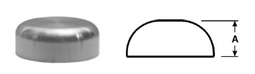 # SANB16W-G400 - Unpolished Weld End Caps - 304 Stainless Steel - 4 in.