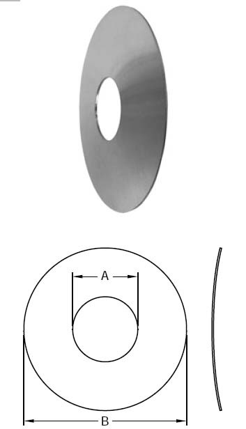 # SANB25-G100300 - Wall Flanges - 304 Stainless Steel - 1 in. - Dimensions:  A: 1.0202  B: 3