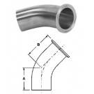 45 Degree Clamp x Buttweld Elbow, Polished
