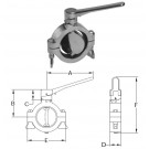 # SANB5102V300-A  -  Clamp Butterfly Valves  -  316L Stainless Steel with Viton Seal  -  3 in.