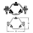 # SANB24RG-G200 - Hex Tube Hangers with Grommets - 304 Stainless Steel - 2 in.